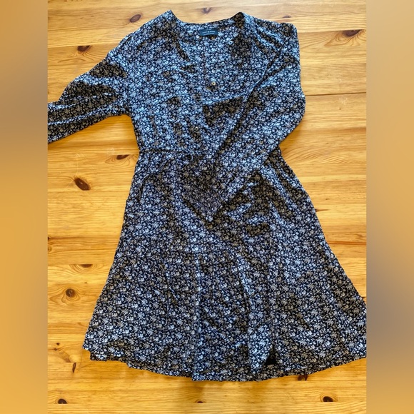 Lucky Brand Mock Neck Peasant Floral Dress Black Size Small - Picture 4 of 5